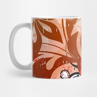 Salmon white floral Art Mug